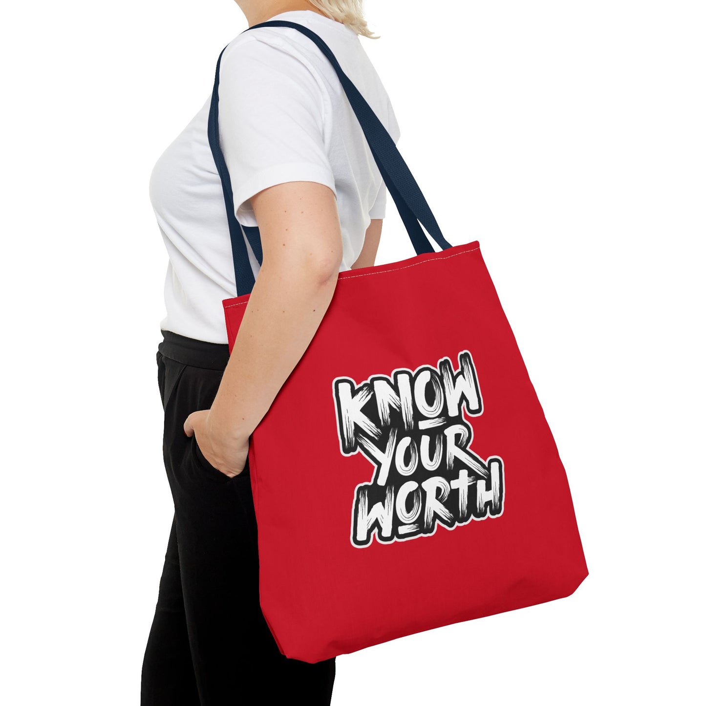 Know Your Worth Tote Bag (AOP)