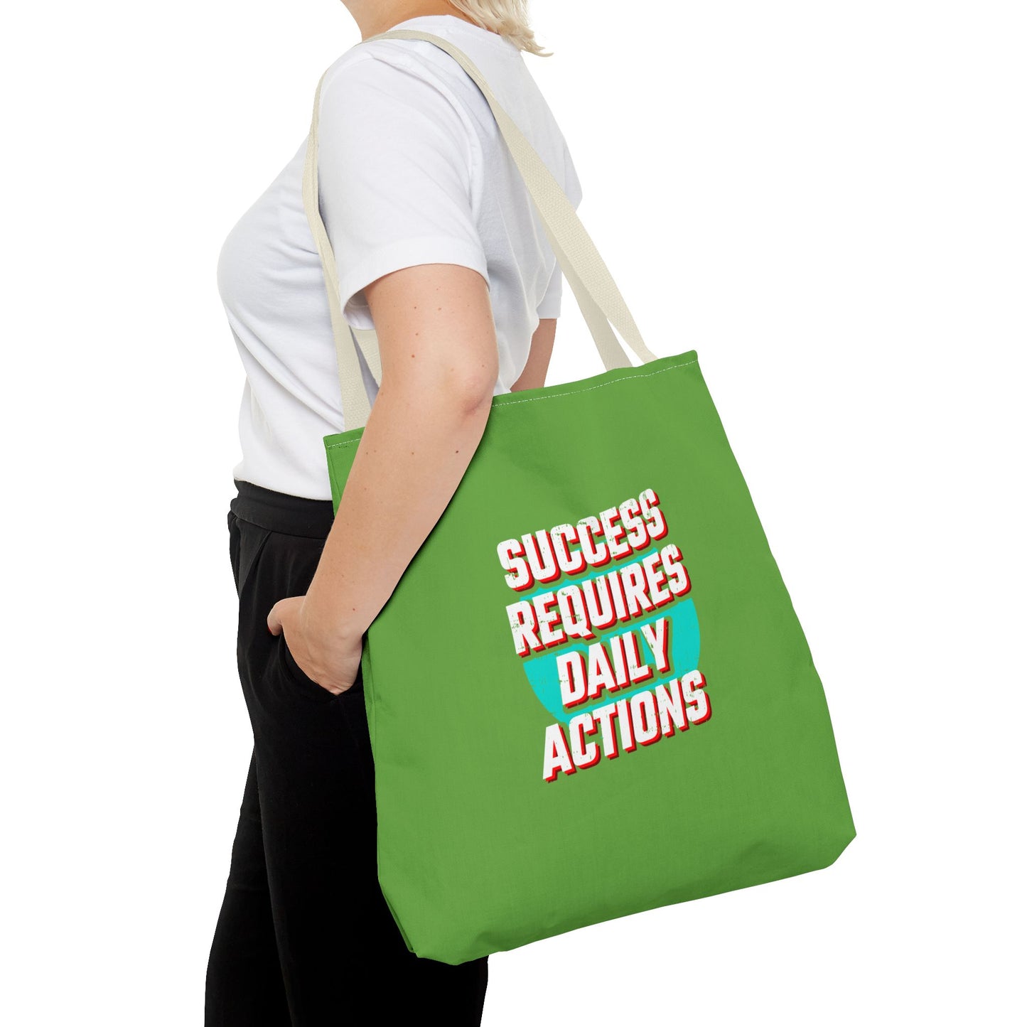 Success Requires Daily Actions Tote Bag (AOP)