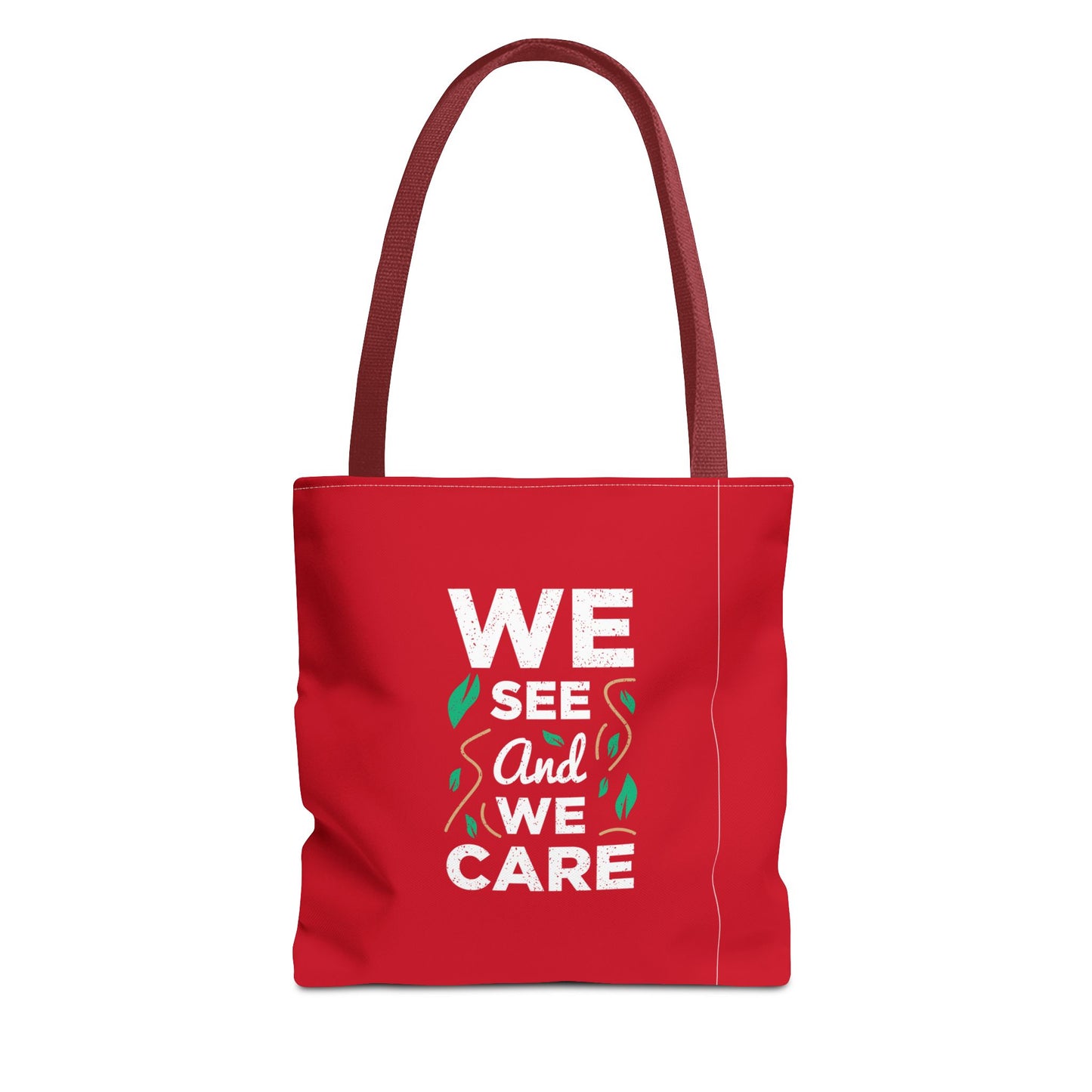 We See And We Care Tote Bag (AOP)