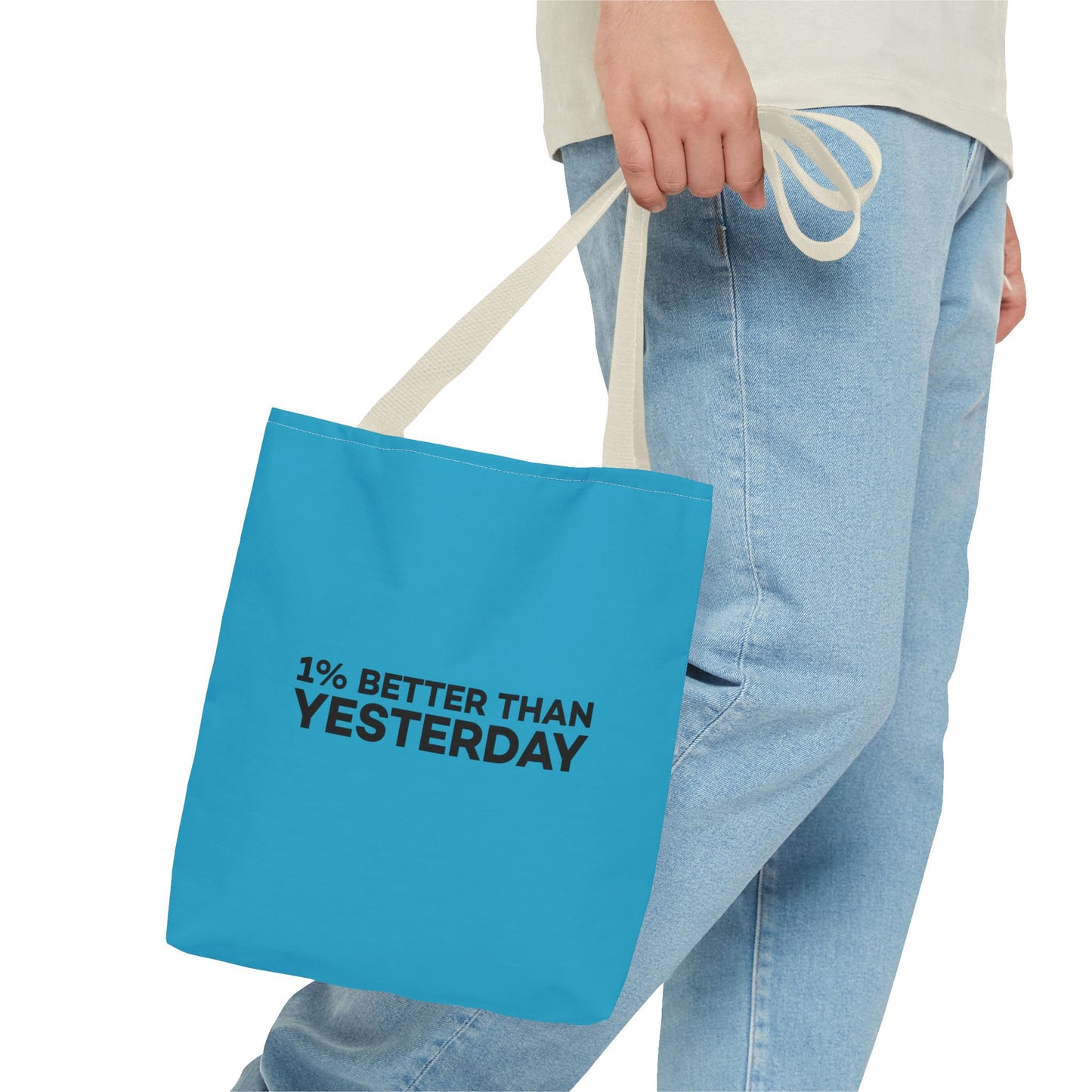 1% Better Than Yesterday Tote Bag (AOP)