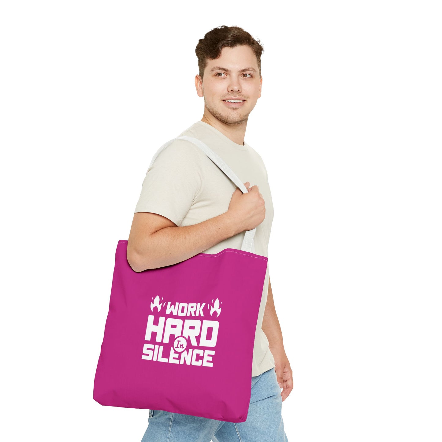 Work Hard In Silence Tote Bag (AOP)