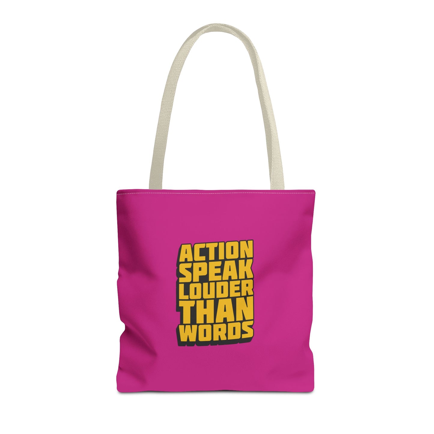 Action Speak Louder Than Words Tote Bag (AOP)