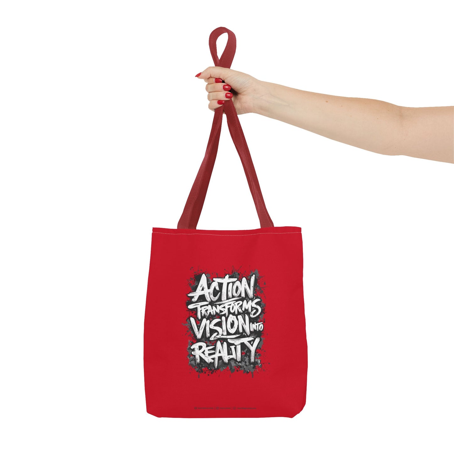 Action Transforms Vision Into Reality Tote Bag (AOP)