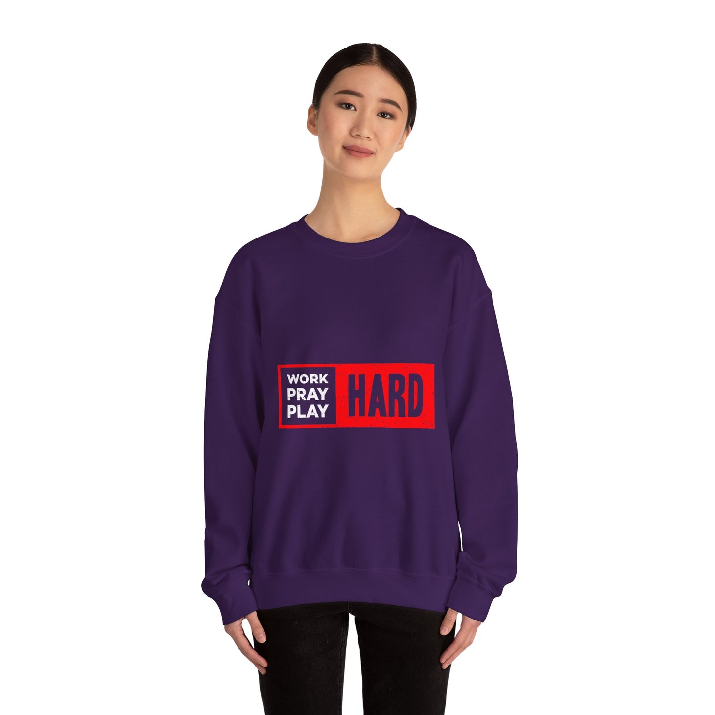 Work Hard Pray Hard Play Hard Unisex Heavy Blend™ Crewneck Sweatshirt