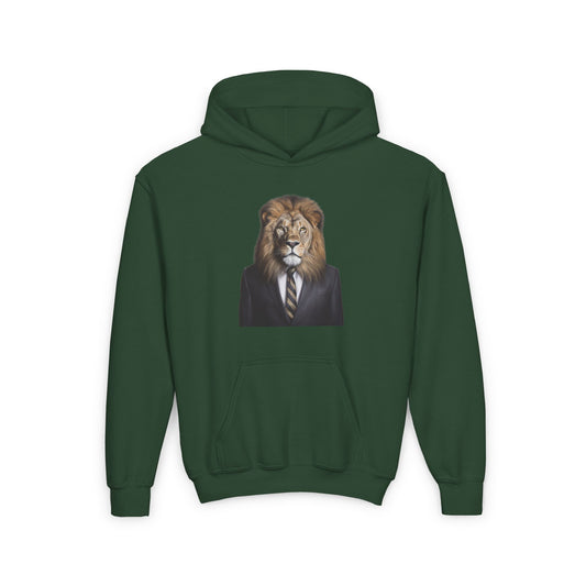 Lion Business Person Youth Heavy Blend Hooded Sweatshirt