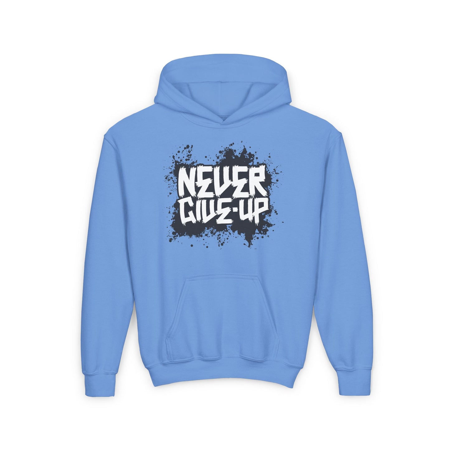 Never Give Up Youth Heavy Blend Hooded Sweatshirt