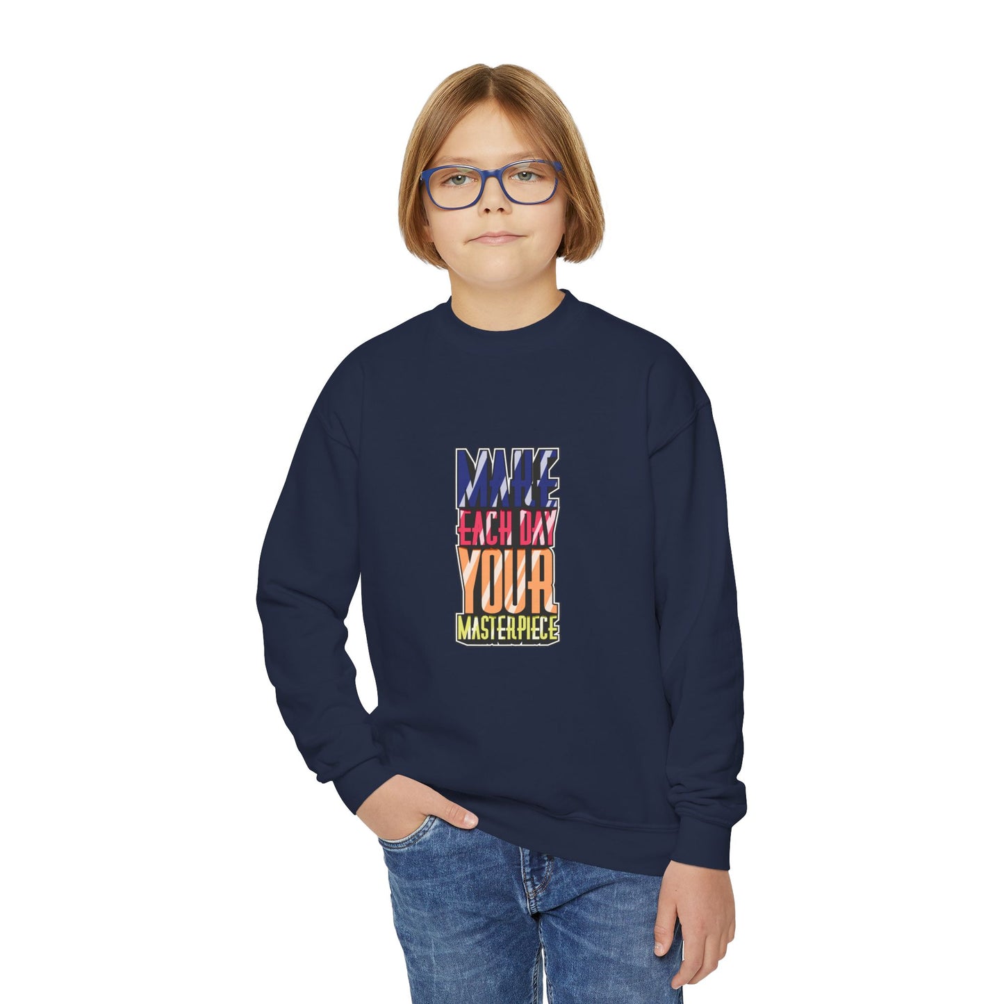 Make Each Day Your Masterpiece Youth Crewneck Sweatshirt