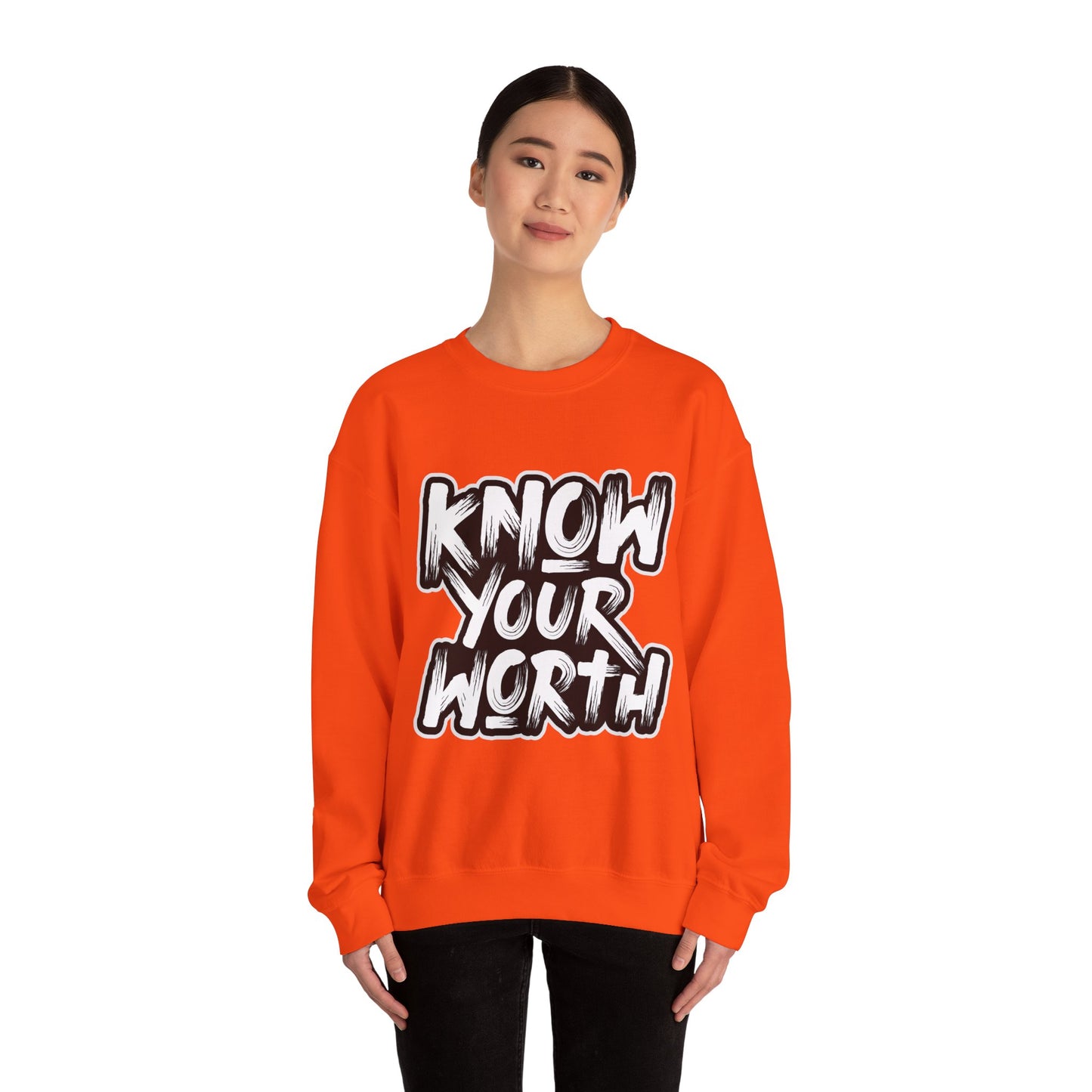 Know Your Worth Unisex Heavy Blend™ Crewneck Sweatshirt