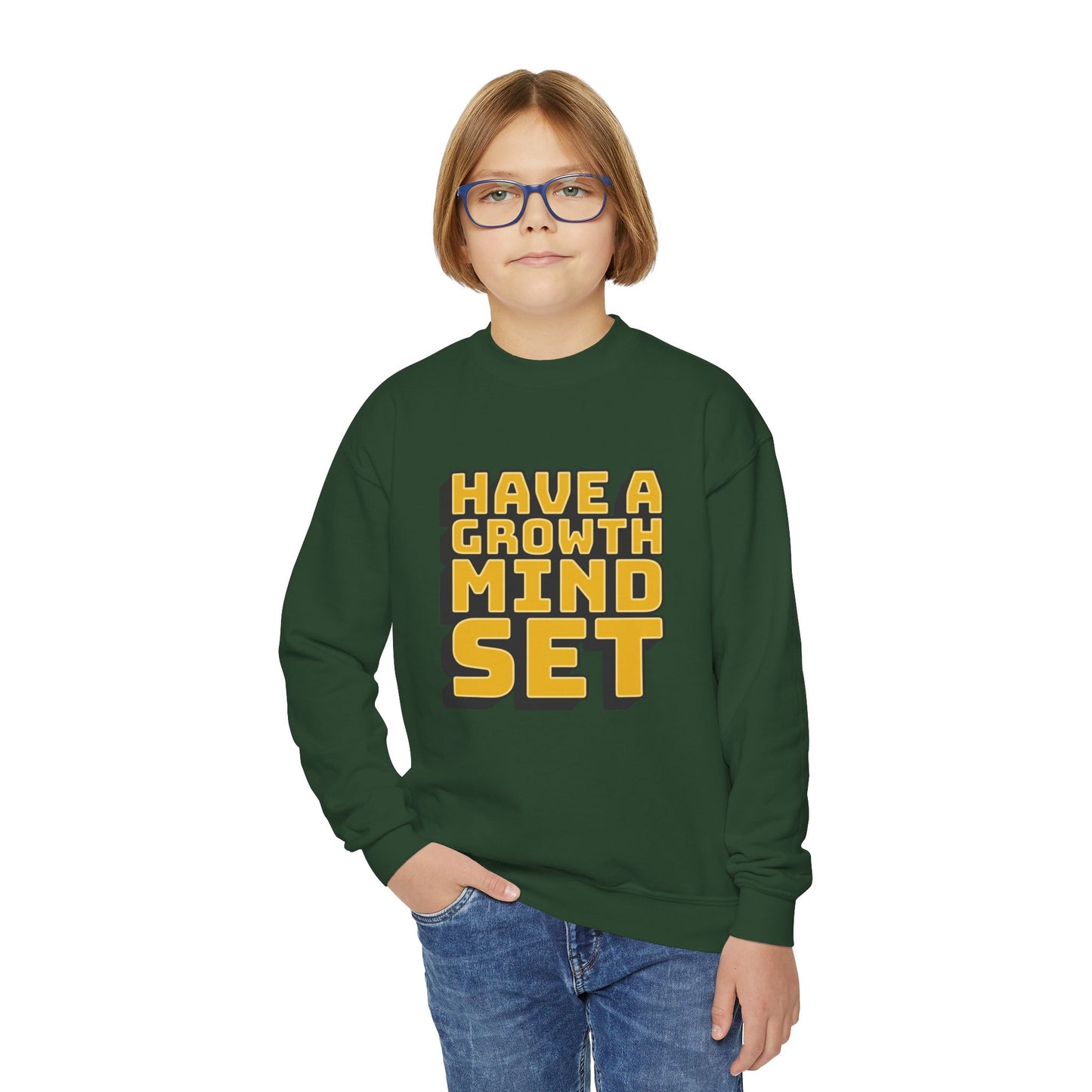 Have A Growth Mind Set Youth Crewneck Sweatshirt
