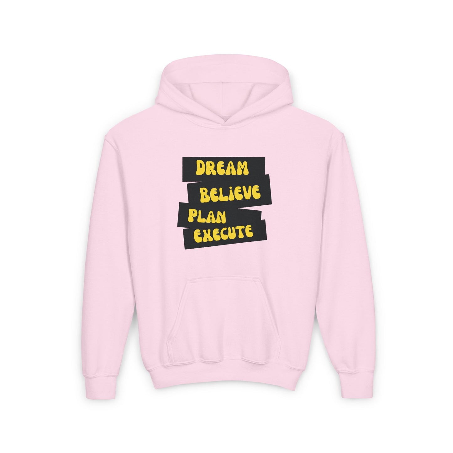 Dream Believe Plan Execute Youth Heavy Blend Hooded Sweatshirt