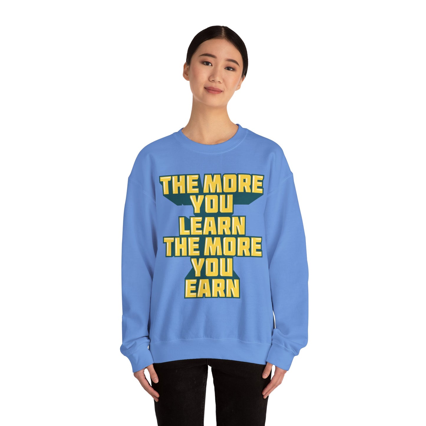 The More You Learn The More You Earn Unisex Heavy Blend™ Crewneck Sweatshirt