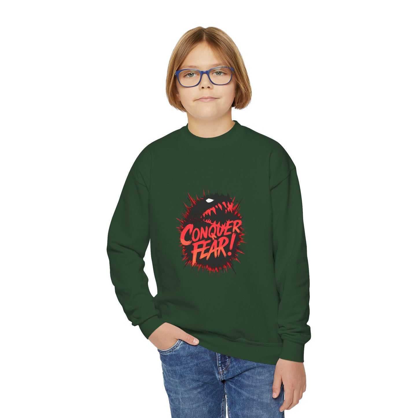 Conquer Fear! Youth Crewneck Sweatshirt