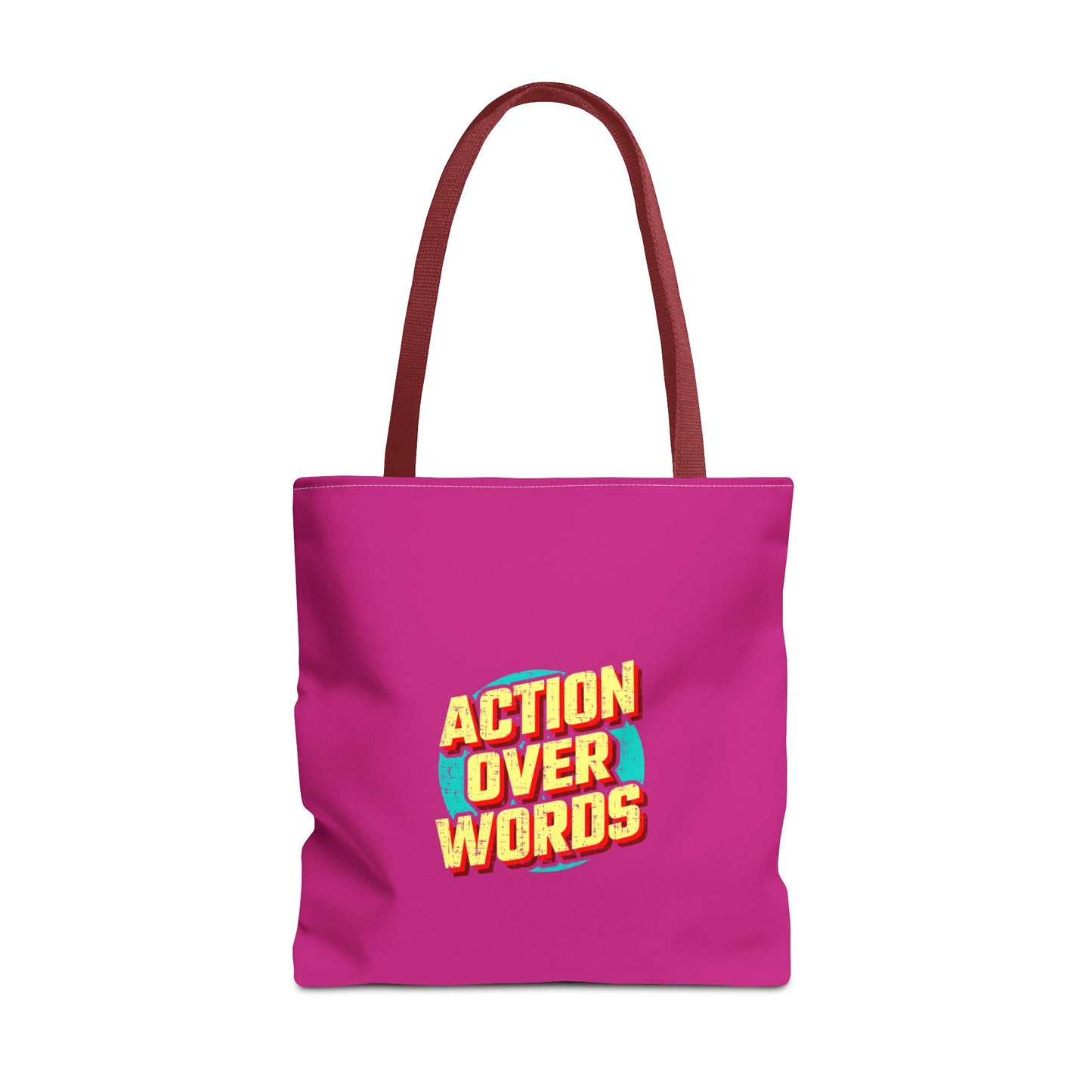 Action Over Words Tote Bag (AOP)