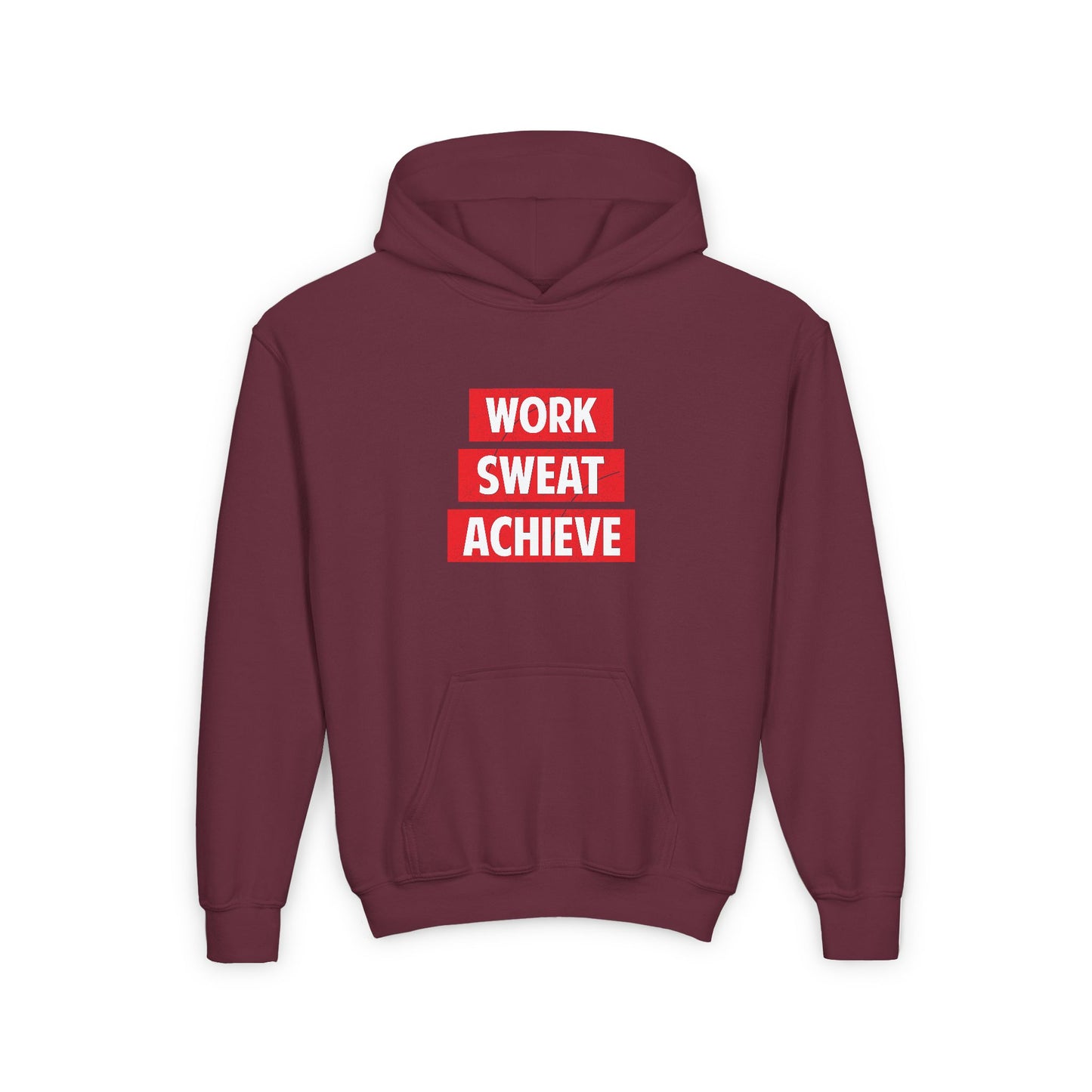 Work Sweat Achieve Youth Heavy Blend Hooded Sweatshirt