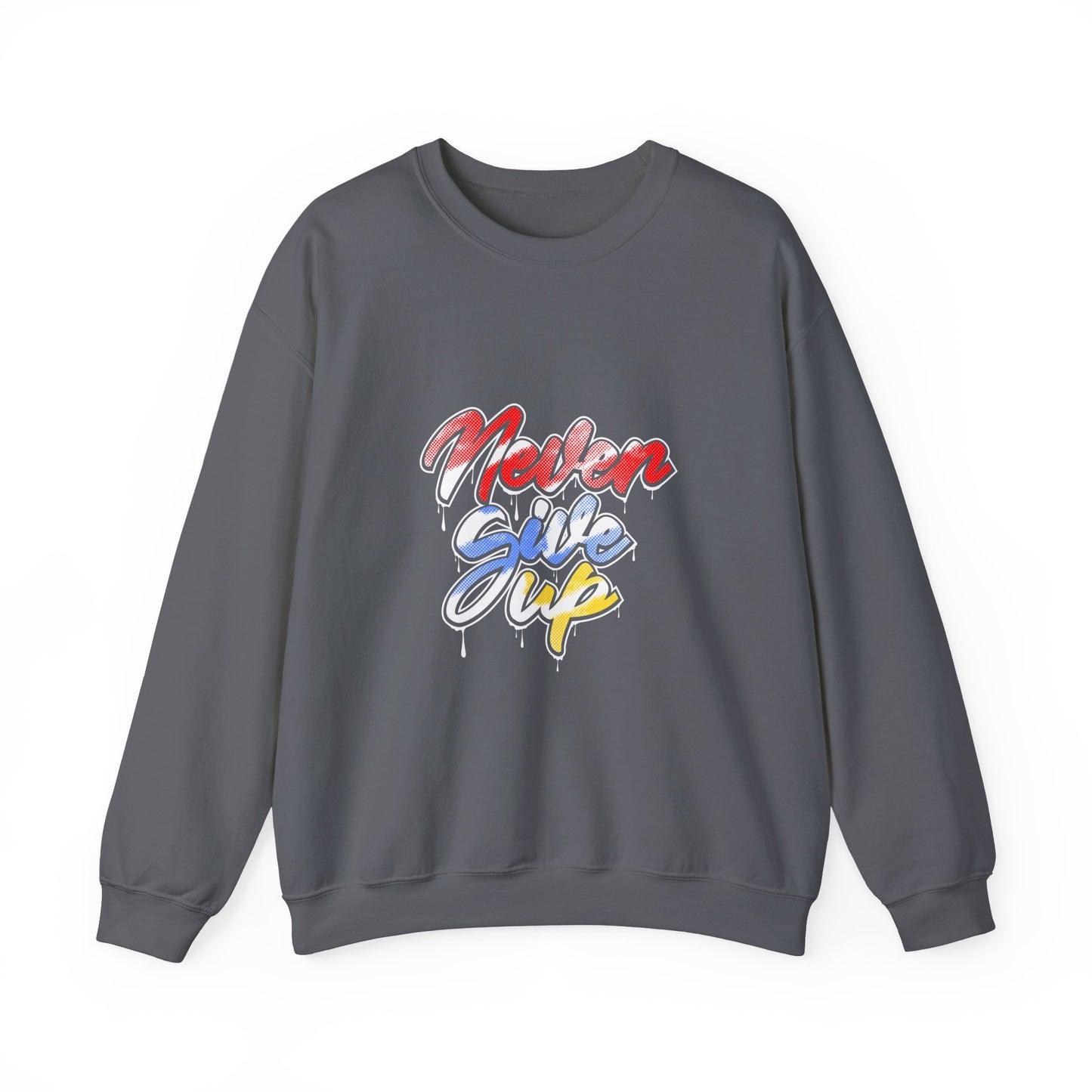 Never Give Up Unisex Heavy Blend™ Crewneck Sweatshirt