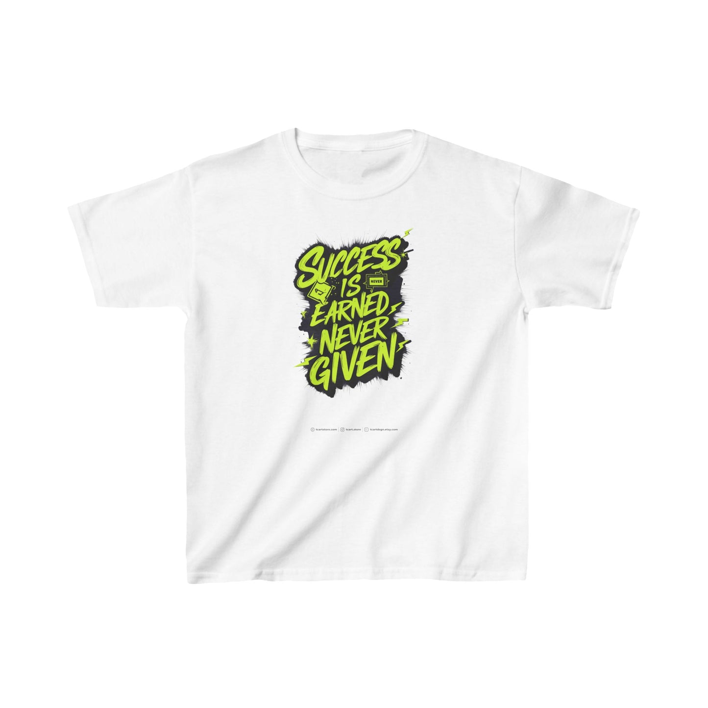 Success Is Never Earned Never Given Kids Heavy Cotton™ Tee