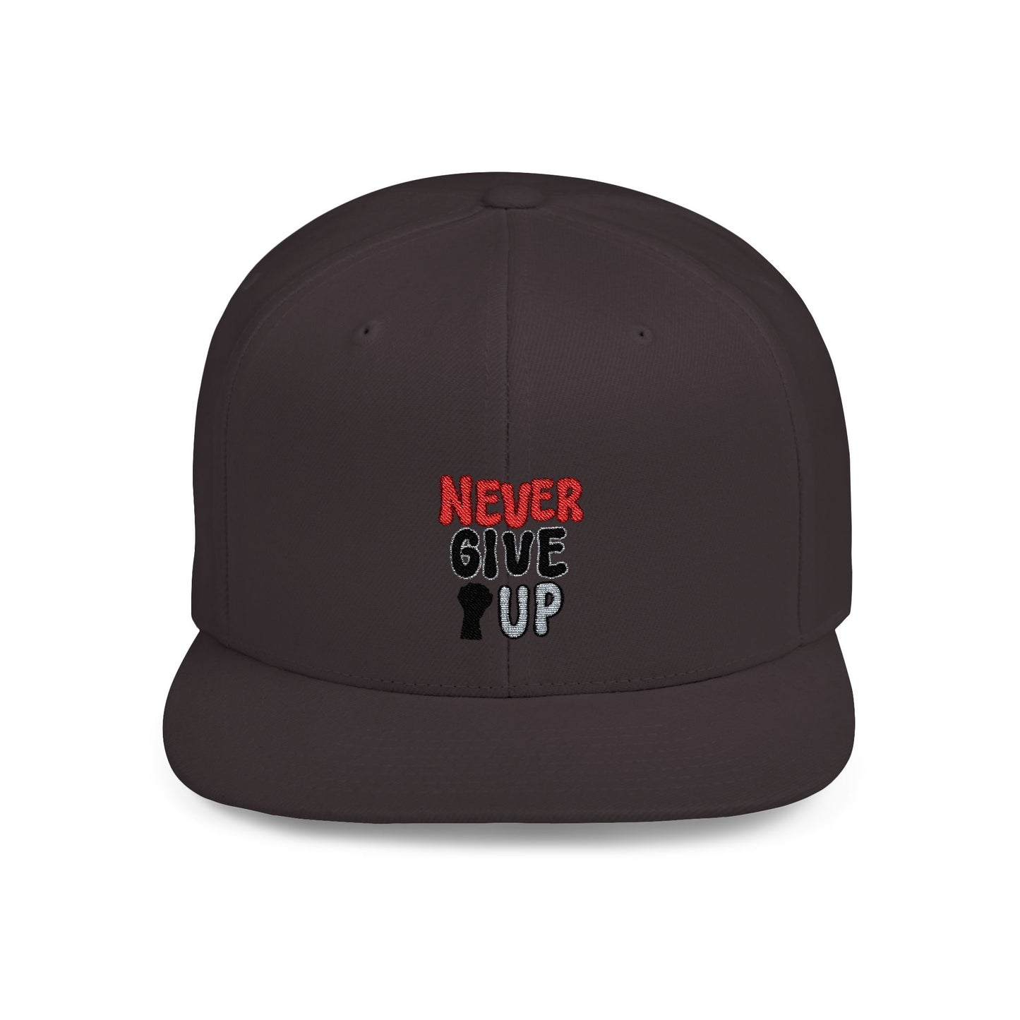 Never Give Up Flat Bill Snapback