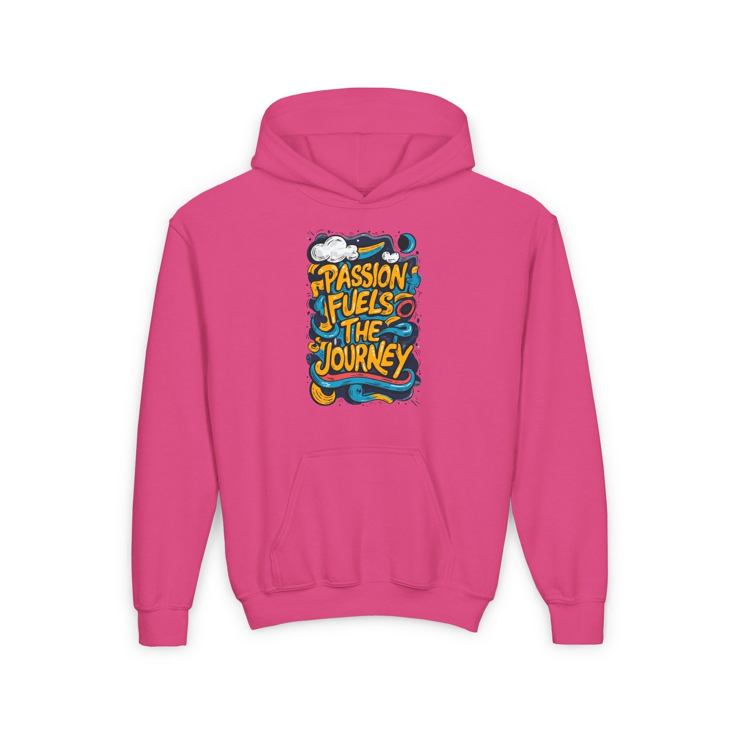 Passion Fuels The Journey Youth Heavy Blend Hooded Sweatshirt