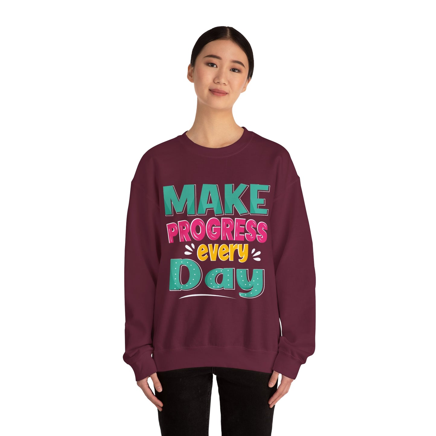 Make Progress Every Day Unisex Heavy Blend™ Crewneck Sweatshirt