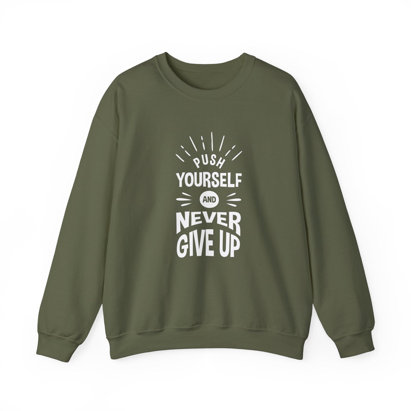 Push Yourself And Never Give Up Unisex Heavy Blend™ Crewneck Sweatshirt