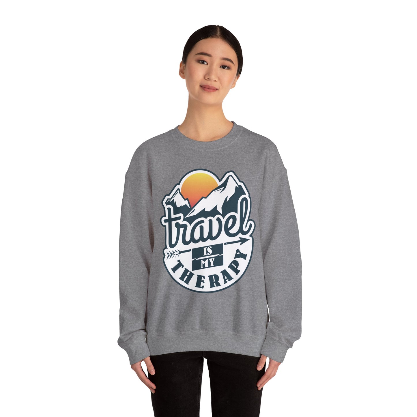 Travel Is My Therapy Unisex Heavy Blend™ Crewneck Sweatshirt