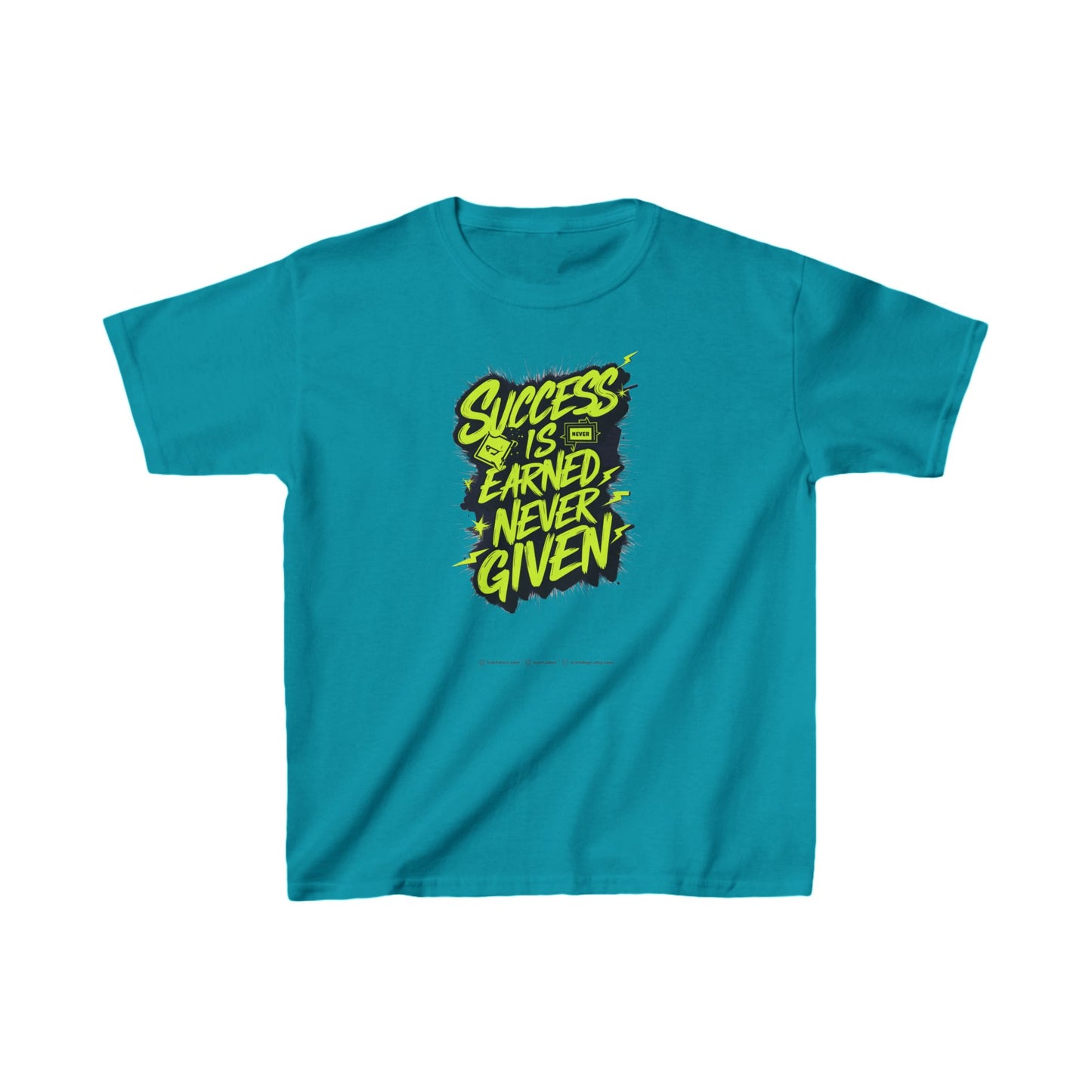 Success Is Never Earned Never Given Kids Heavy Cotton™ Tee