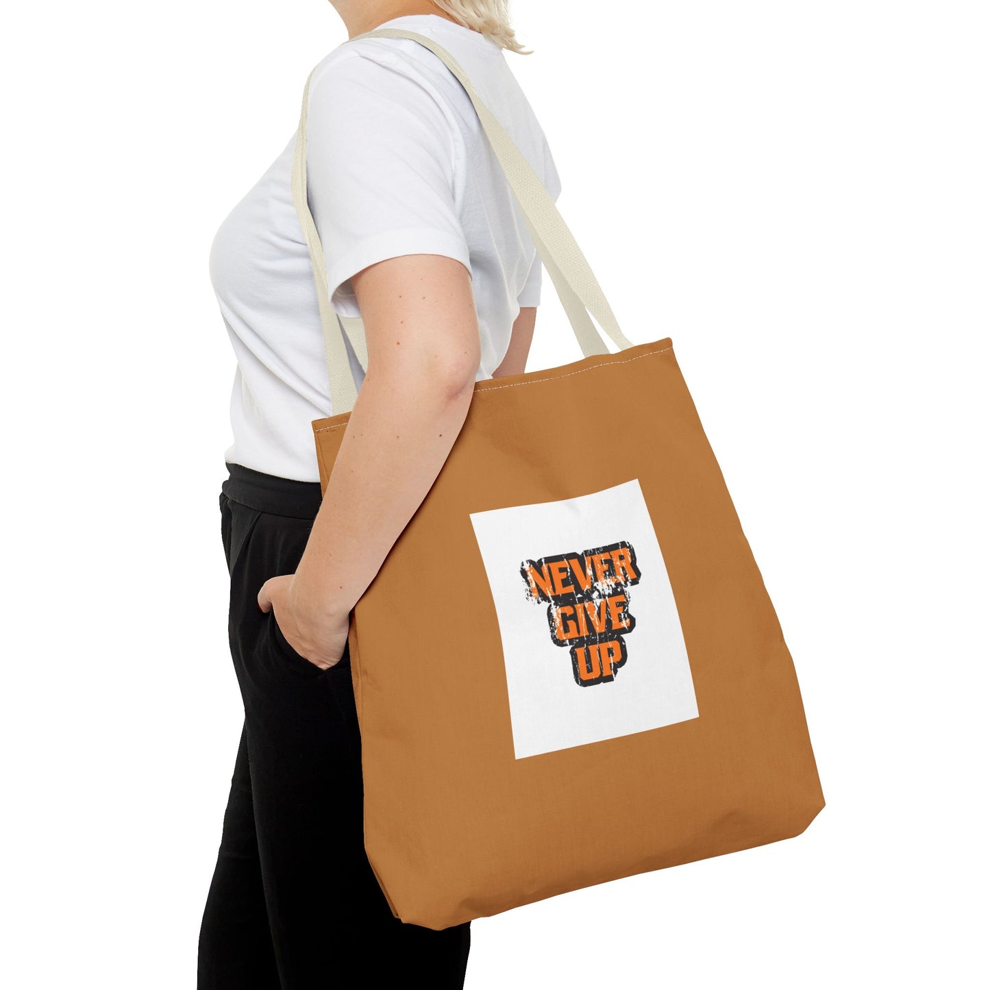 Never Give Up Tote Bag (AOP)