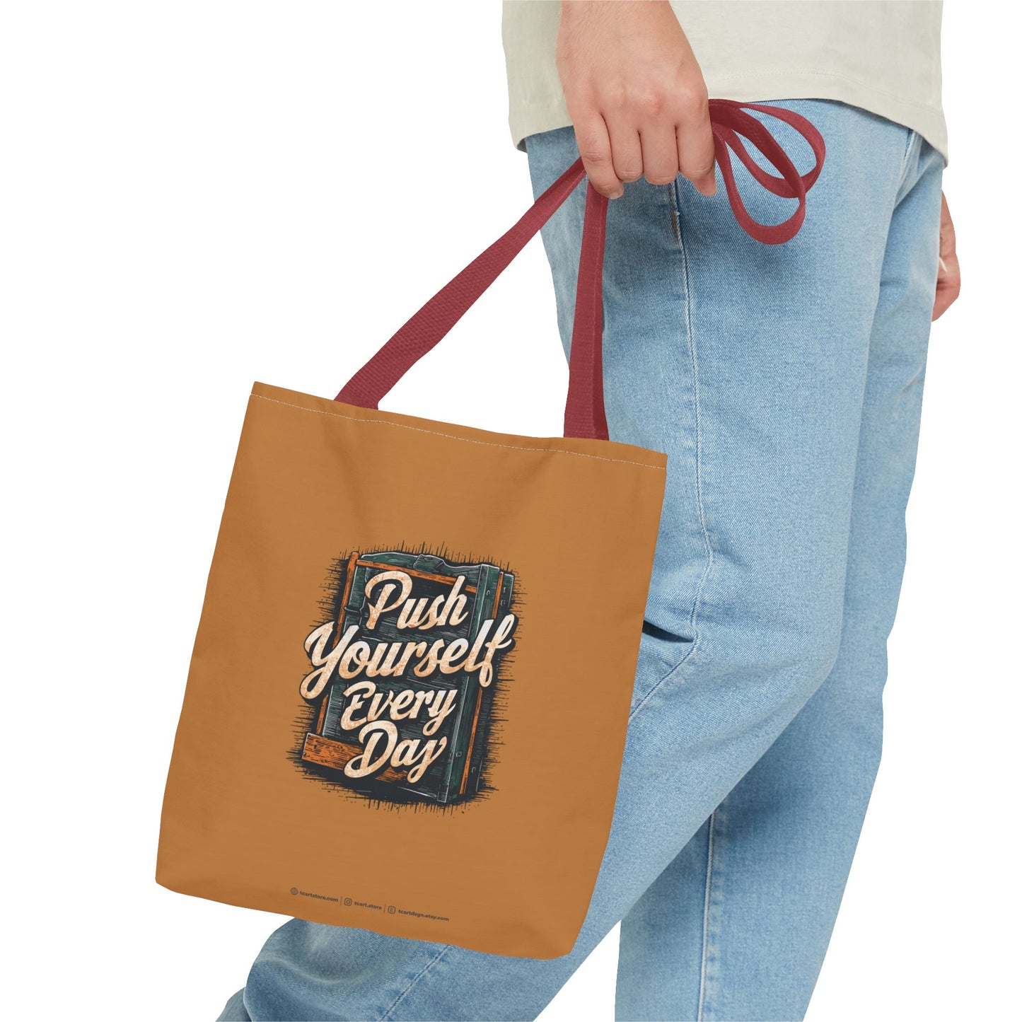 Push Yourself Every Day Tote Bag (AOP)