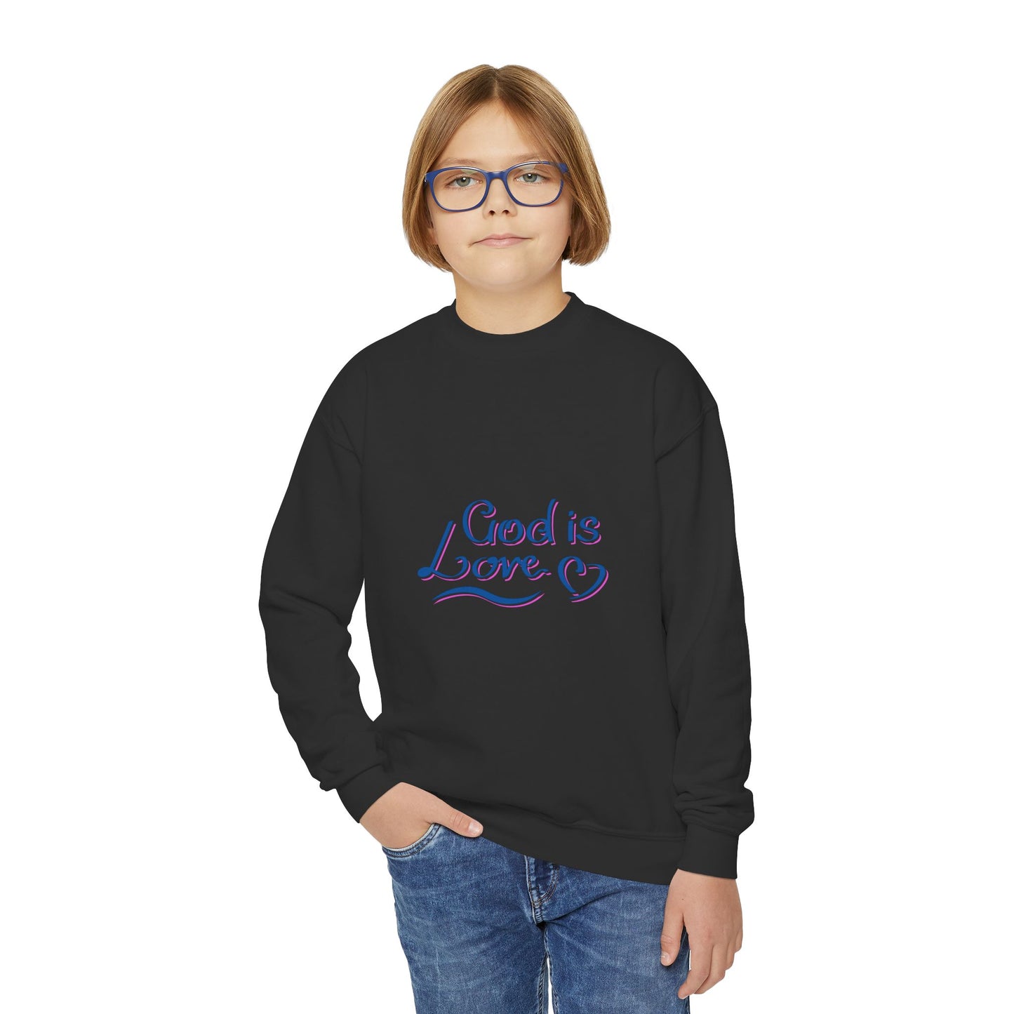 God Is Love Youth Crewneck Sweatshirt