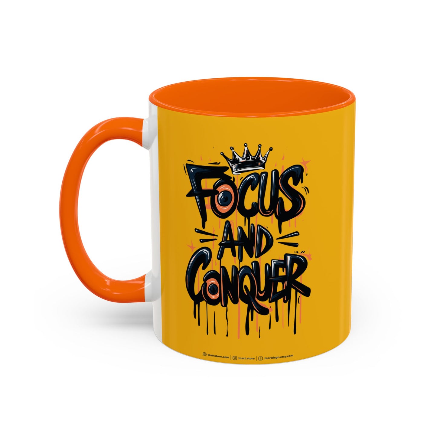Focus And Conquer Accent Coffee Mug (11, 15oz)