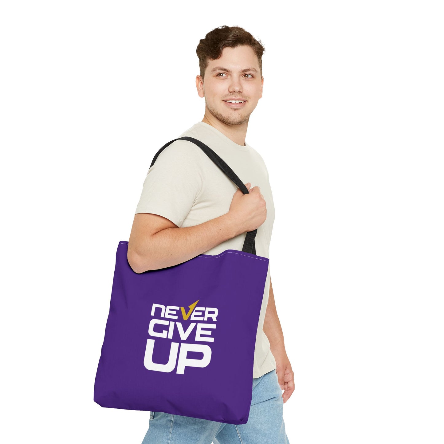 Never Give Up Tote Bag (AOP)