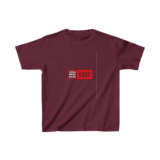 Work Hard Pray Hard Play Hard Kids Heavy Cotton™ Tee