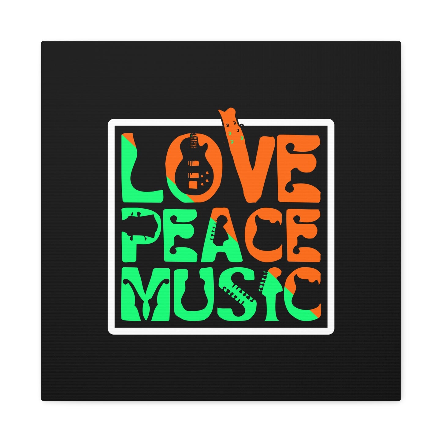 Love Peace Music Matte Canvas, Stretched, 1.25"