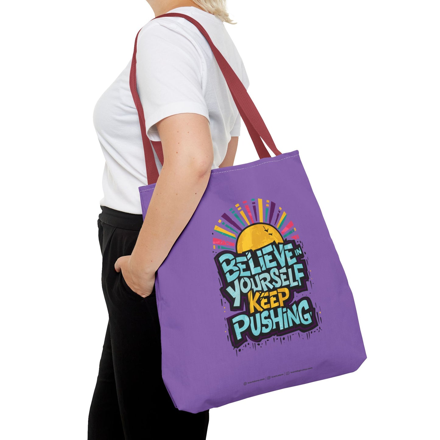 Believe In Yourself Keep Pushing Tote Bag (AOP)