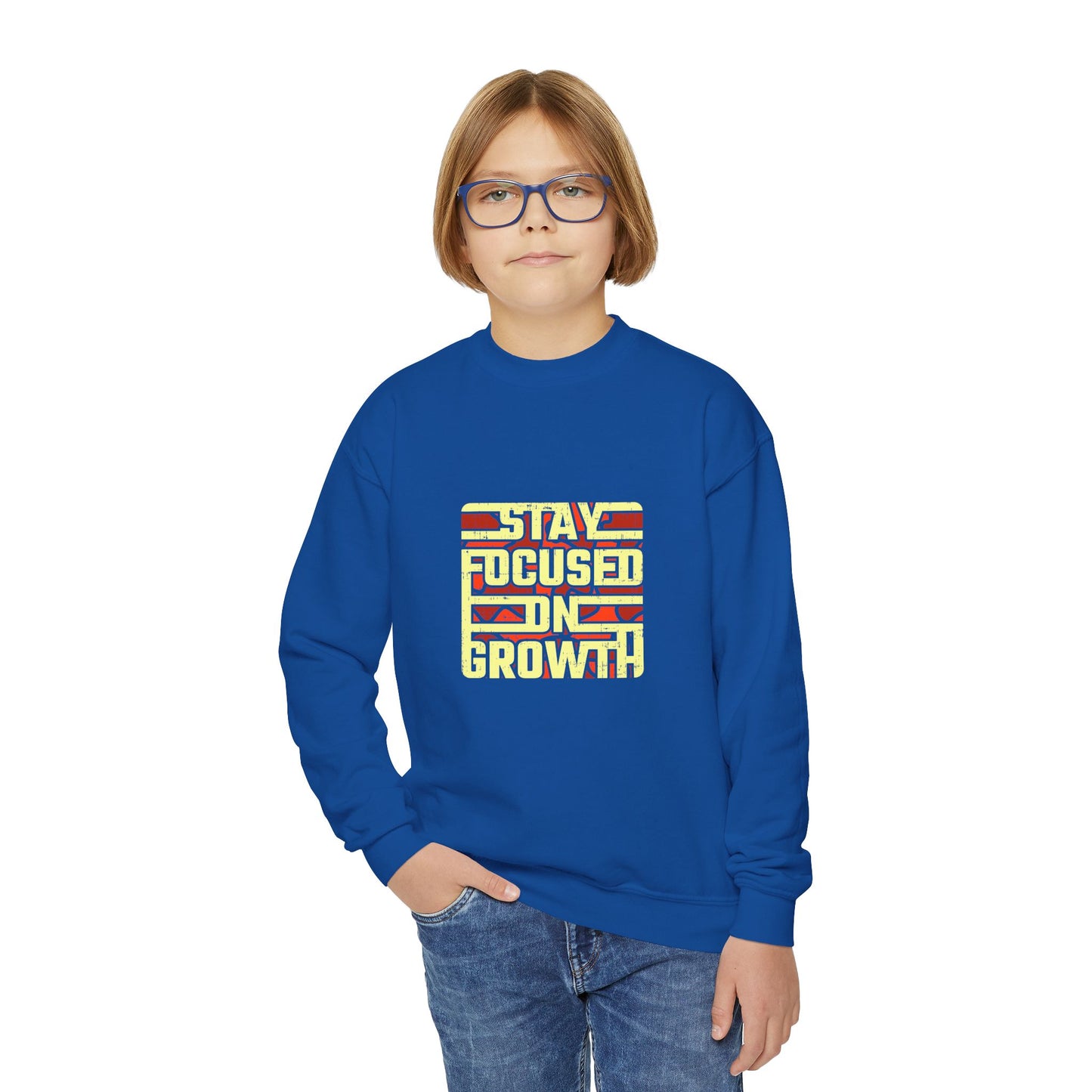 Stay Focused On Growth Youth Crewneck Sweatshirt