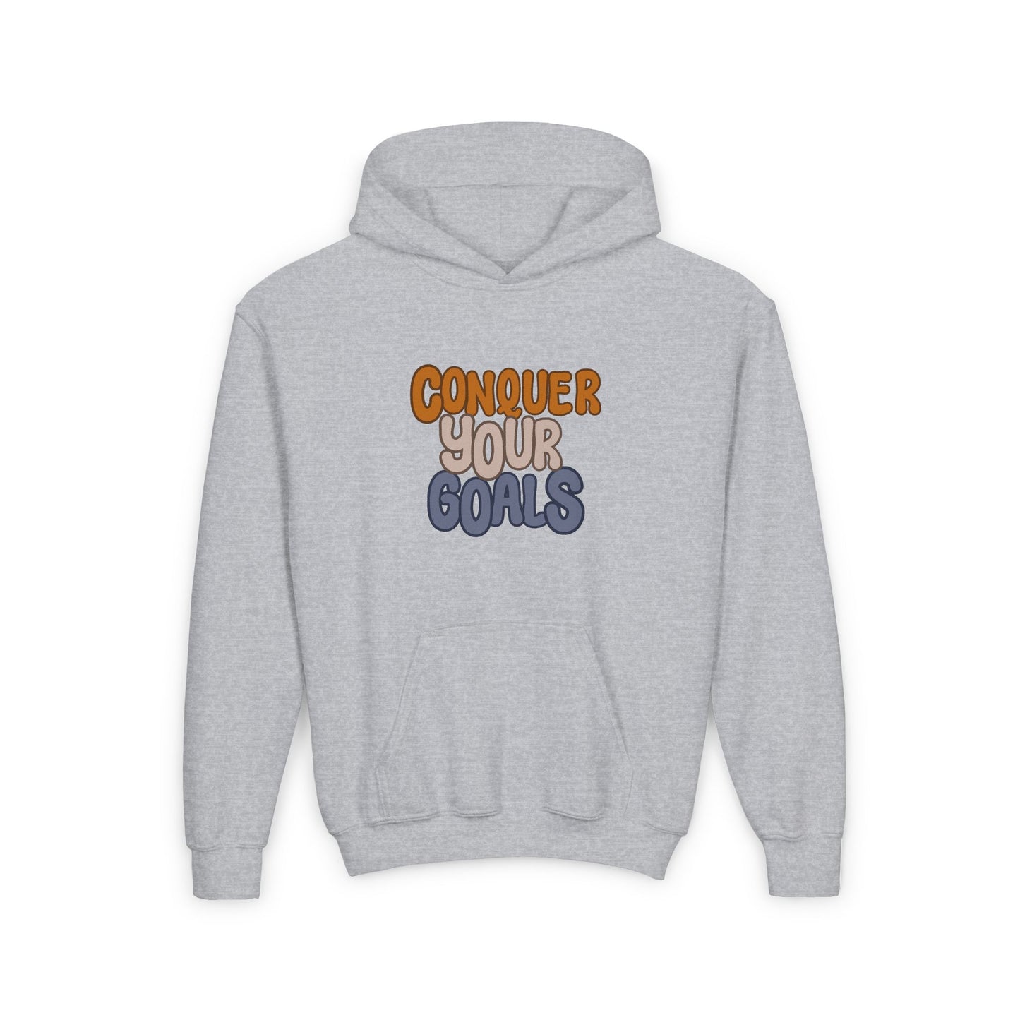 Conquer Your Goals Youth Heavy Blend Hooded Sweatshirt