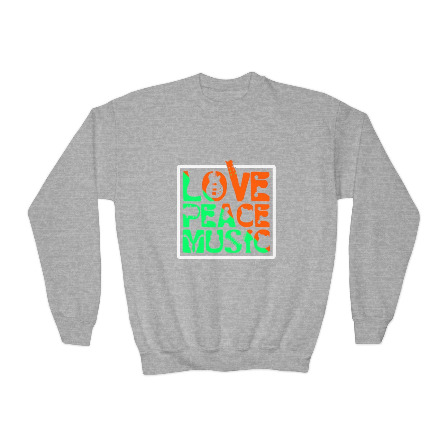 Love Peace Music Youth Crewneck Sweatshirt