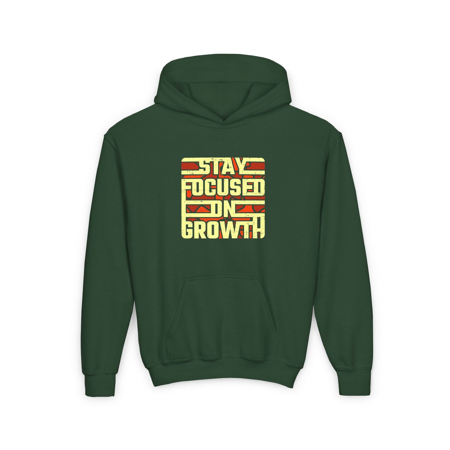 Stay Focused On Growth Youth Heavy Blend Hooded Sweatshirt
