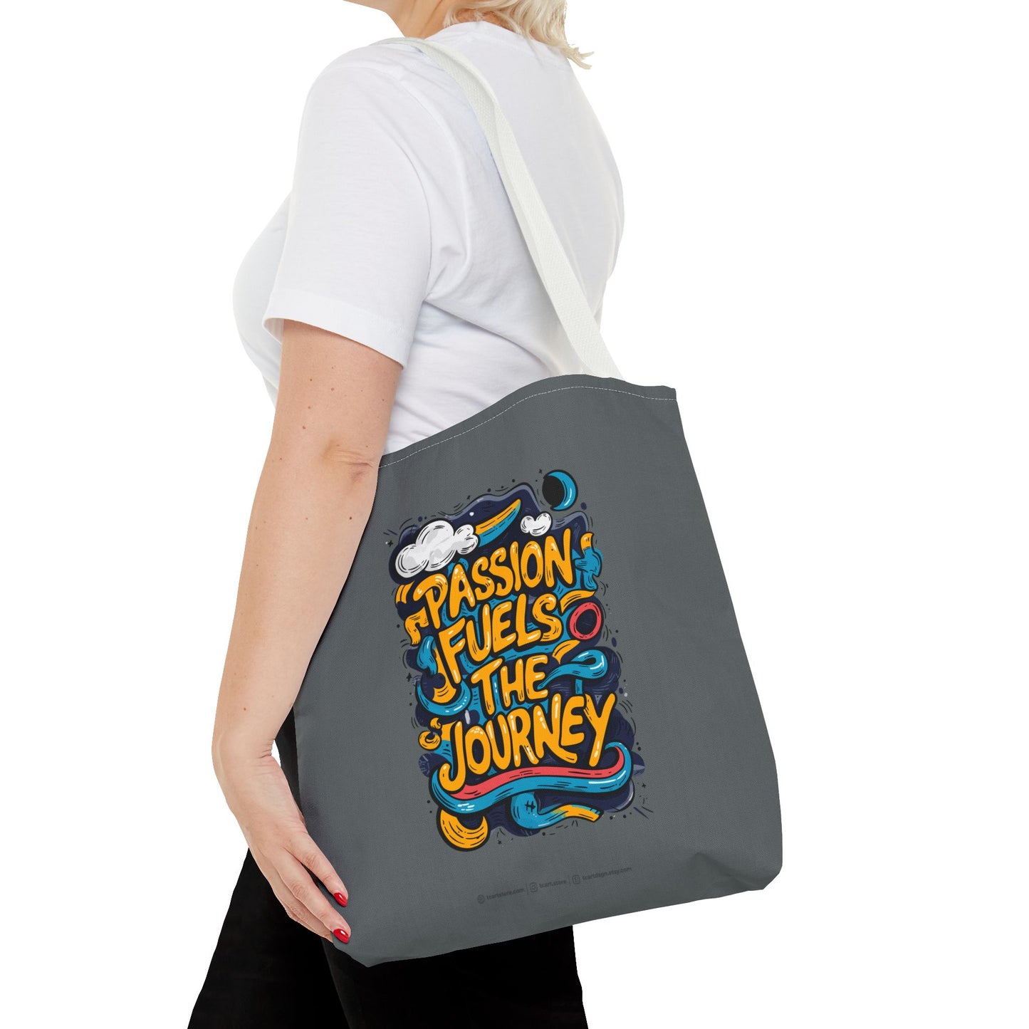 Passion Fuels The Journey Tote Bag (AOP)