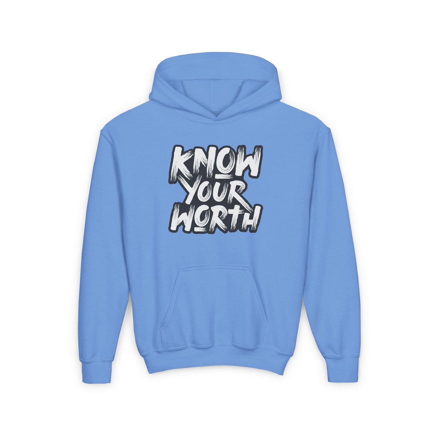 Know Your Worth Youth Heavy Blend Hooded Sweatshirt