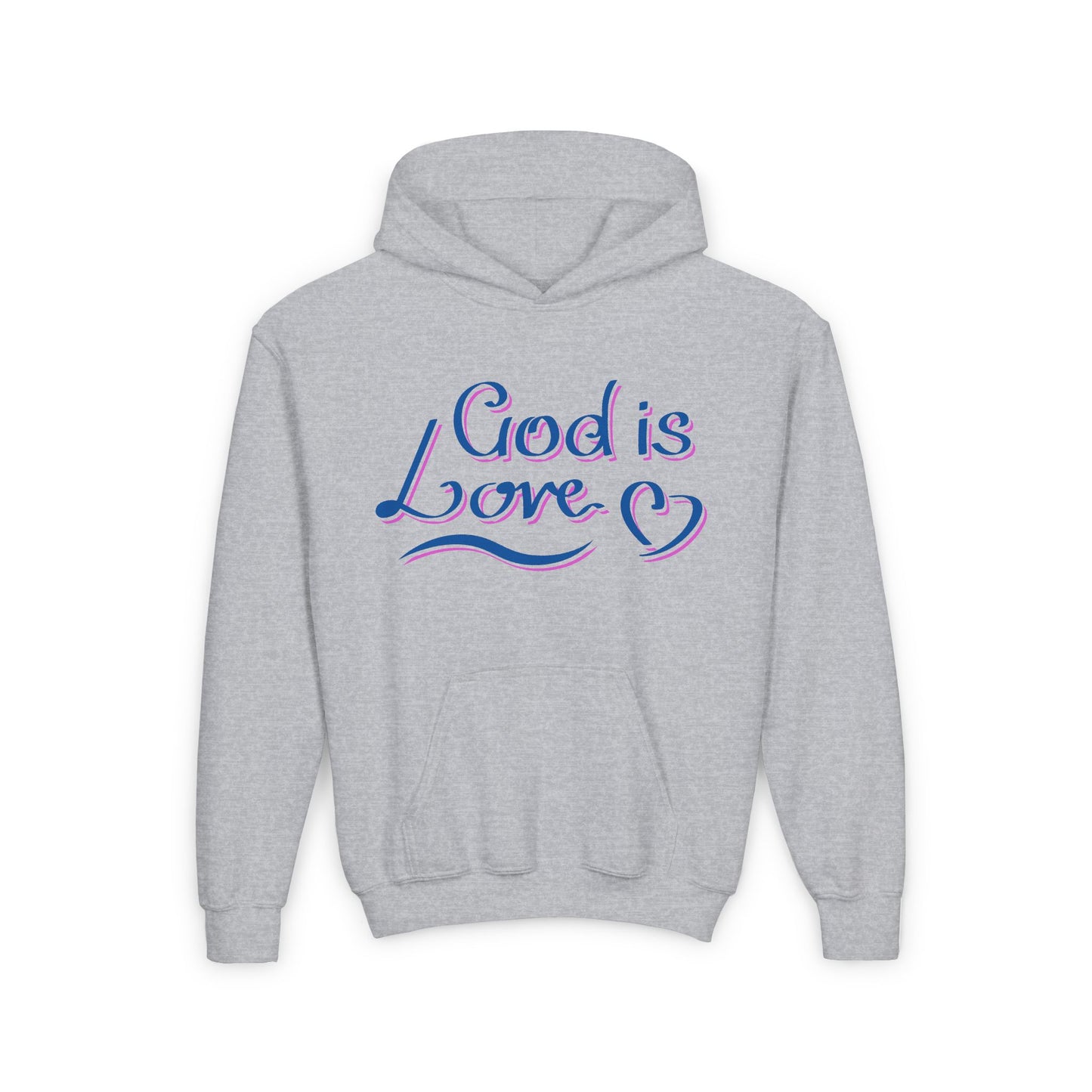 God Is Love Youth Heavy Blend Hooded Sweatshirt