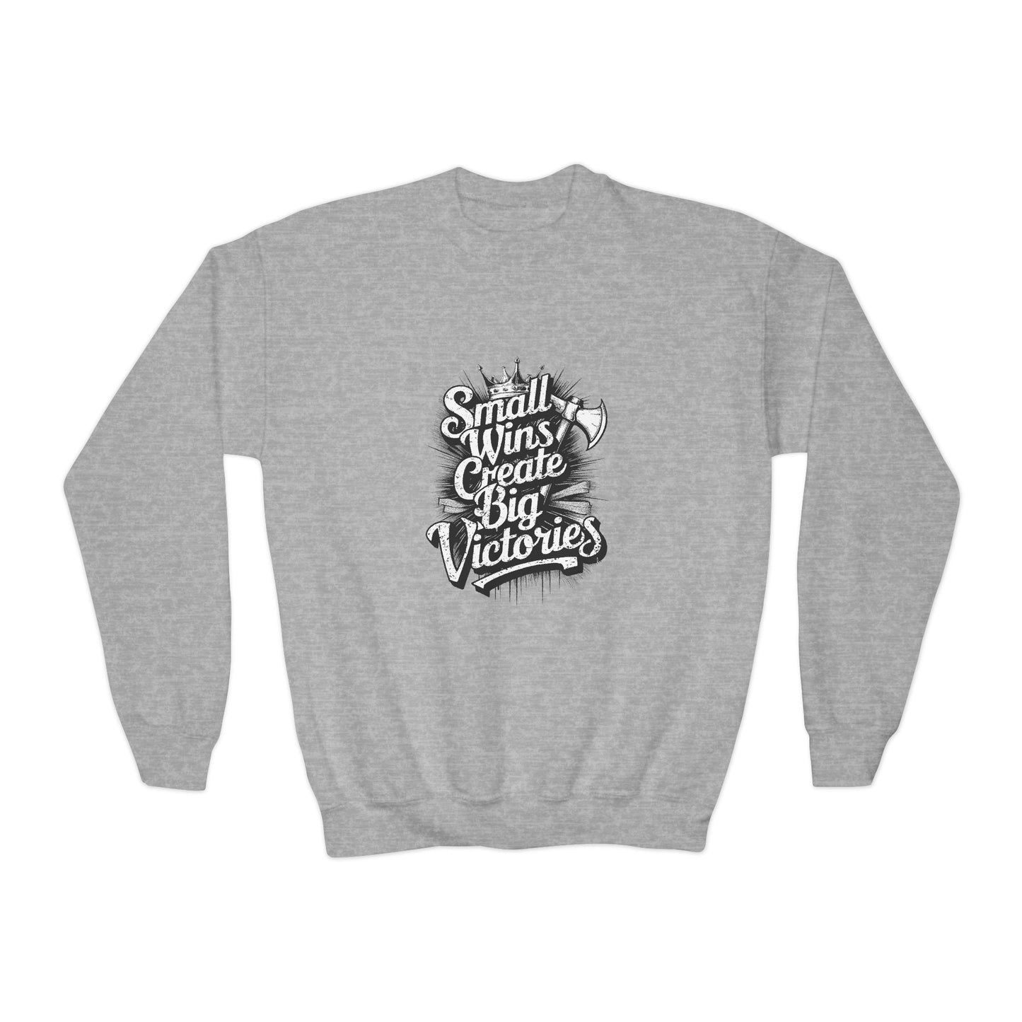 Small Wings Create Big Victories Youth Crewneck Sweatshirt