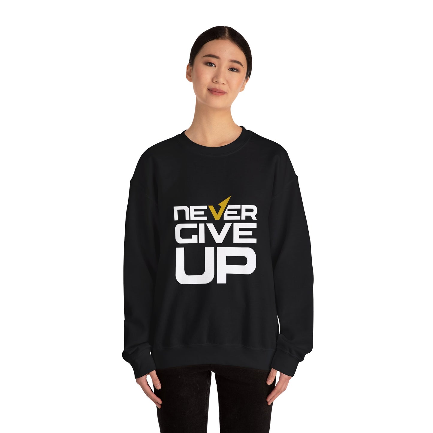 Never Give Up Unisex Heavy Blend™ Crewneck Sweatshirt