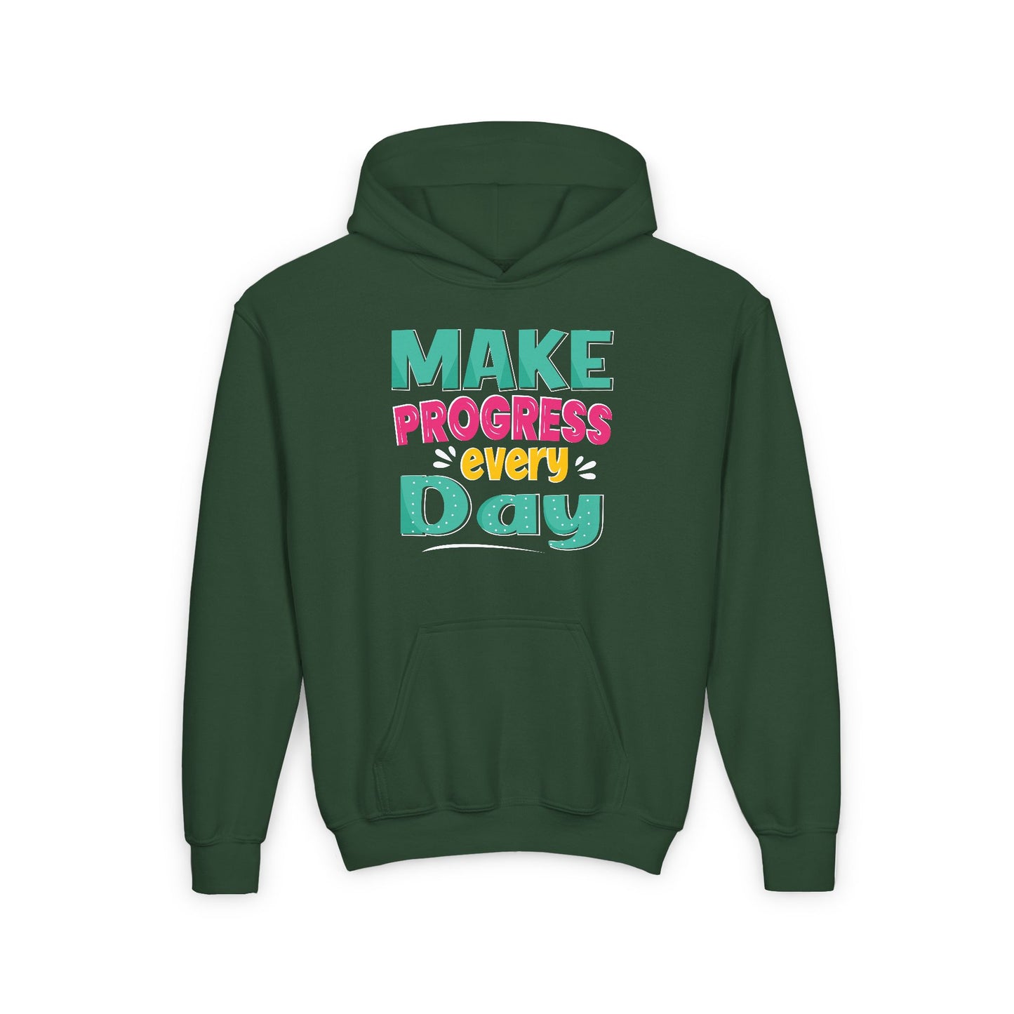 Make Progress Every Day Youth Heavy Blend Hooded Sweatshirt
