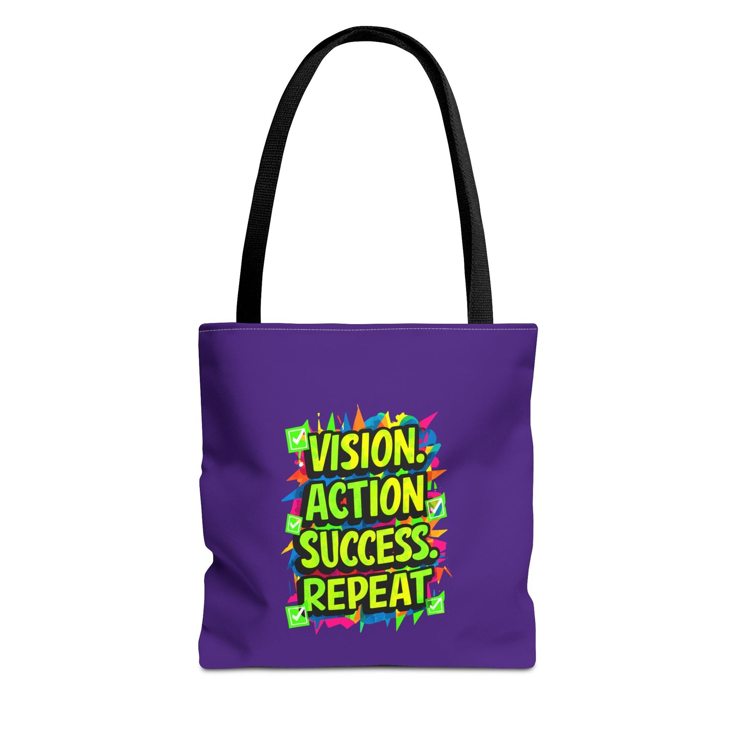 Vision Action Success Repeat Tote Bag (AOP)
