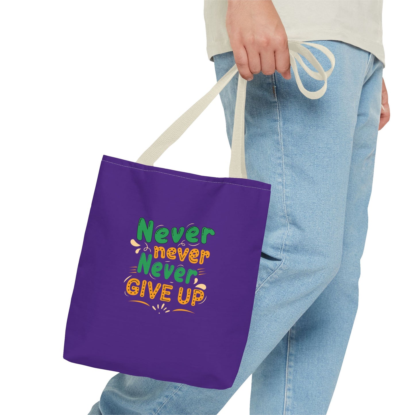 Never Never Never Give Up Tote Bag (AOP)