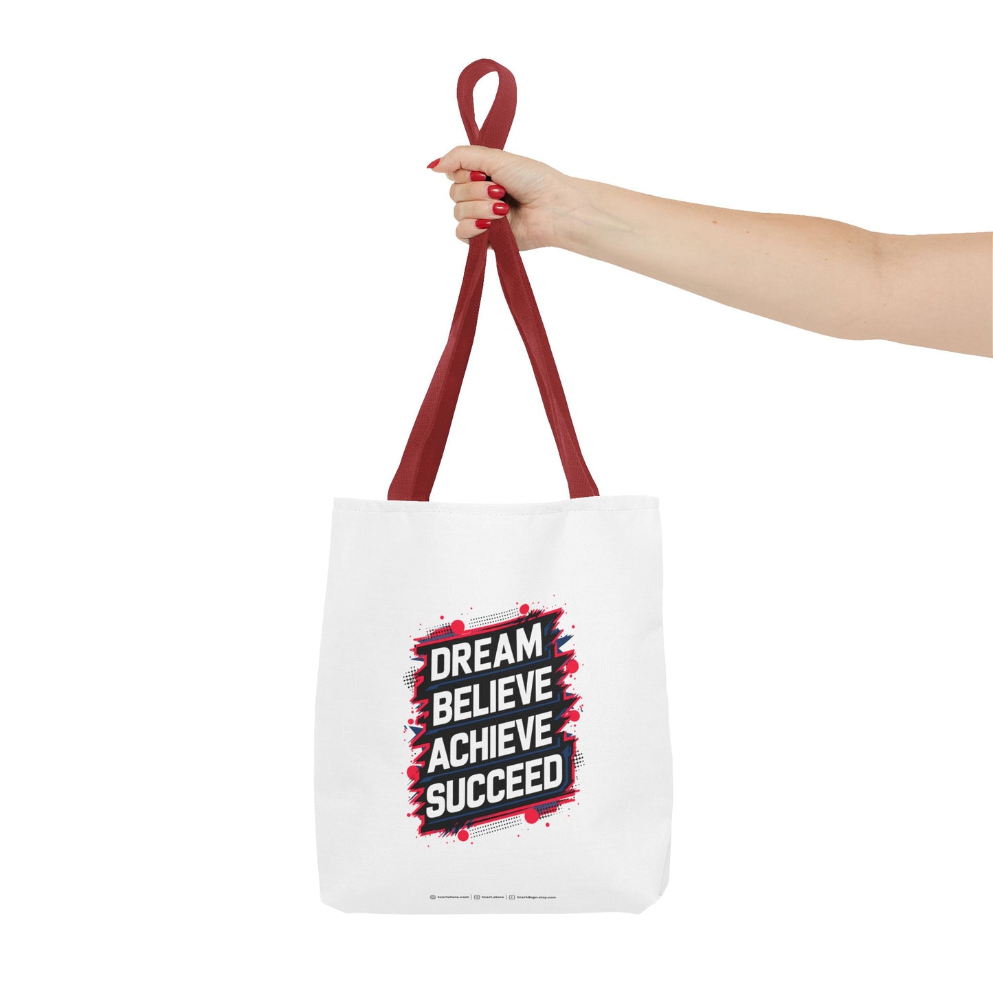 Dream Believe Achieve Succeed Tote Bag (AOP)