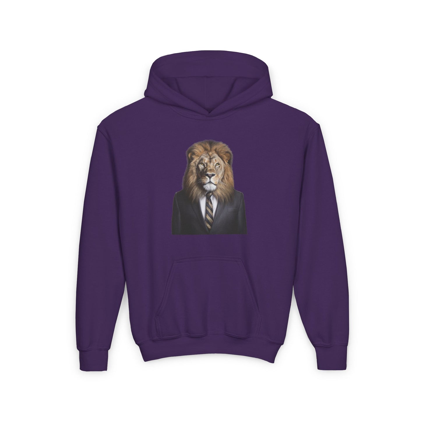 Lion Business Person Youth Heavy Blend Hooded Sweatshirt