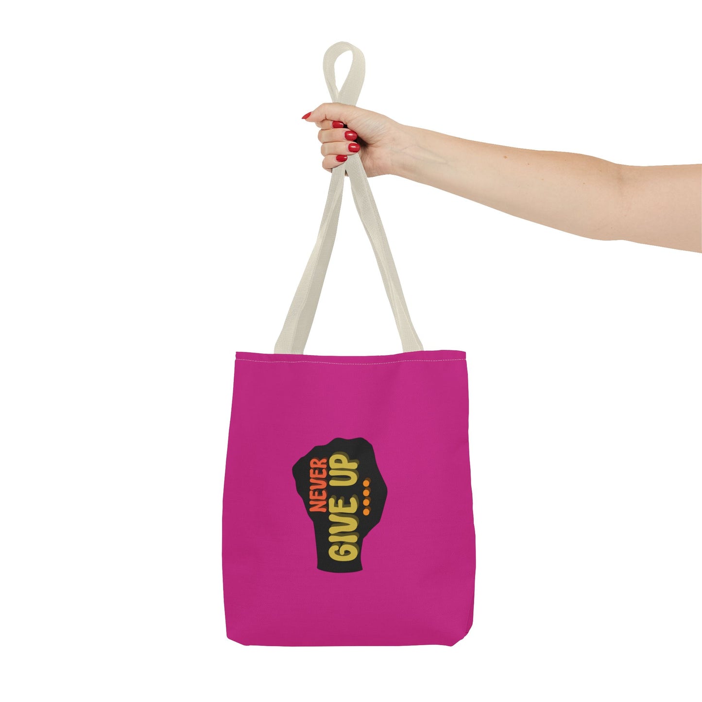 Never Give Up Tote Bag (AOP)
