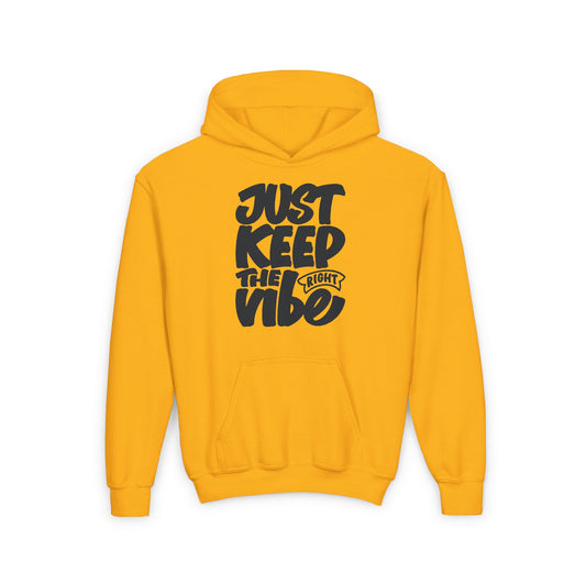Just Keep The Right Vibe Youth Heavy Blend Hooded Sweatshirt